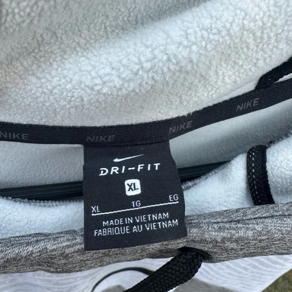 Nike Dri-FIT Hoodie XL | Gray White Swoosh | Soft Fleece Pullover - Picture 6 of 6